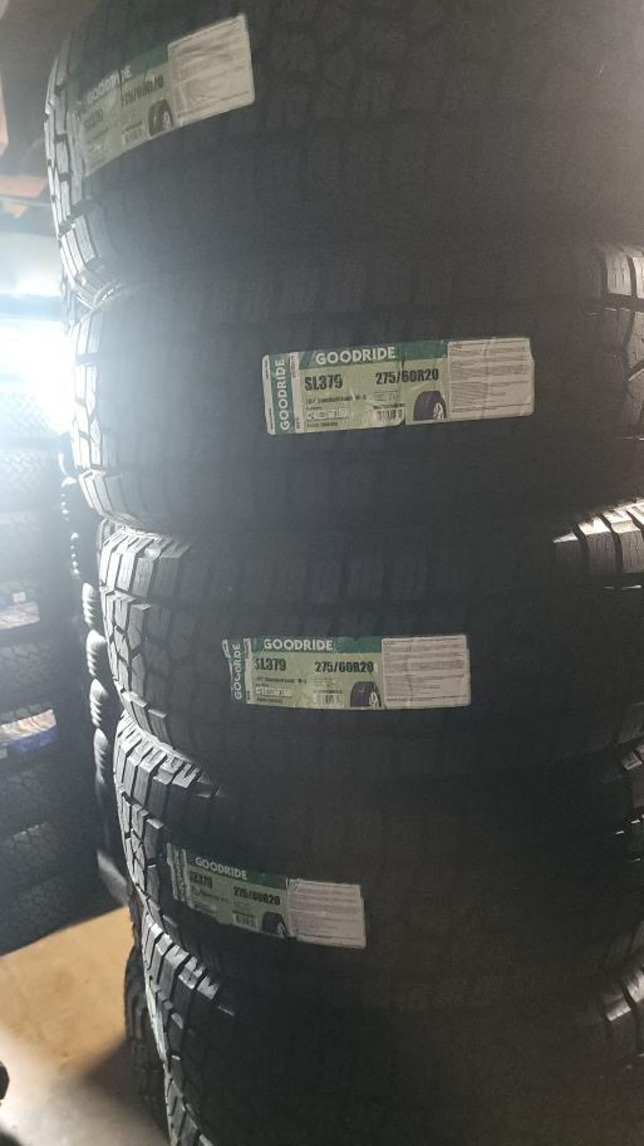 Tire work on the shop floor at Piedmont Tires